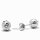 SILVERGLAM Ohrstecker, 925 Silber, rhodiniert, Zirkonia, matt, rund