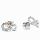 LOVELY HEARTS - Infinity Ohrstecker 925 Silber, bicolor...
