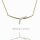Collier mit Mittelteil, 10x Brillant zusammen 0,14ct. W/Si, 375 Gelbgold, Länge 43+2cm - BRILLANTIS