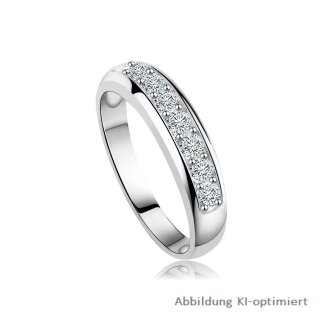 dj - Ring mit Zirkonia hochwertig rhodiniert