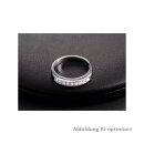 dj - Ring mit Zirkonia hochwertig rhodiniert