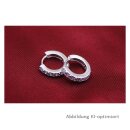 dj - Kleine Creolen silberfarben mit Zirkonia 1,3cm Durchmesser