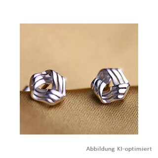 dj - Knotenohrstecker mit 925 Silber versilbert