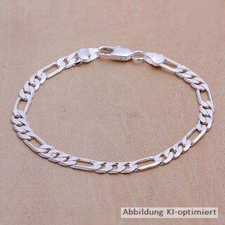 dj - Silberf. Figaroarmband  poliert 19cm 925 Sterling-Silber plat.