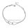 dj - Armband silber plat. mit poliertem Herz, Länge 16,5cm + 3cm