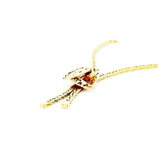 Y-Collier Halskette Knoten 14kt 585 Gelbgold 40cm