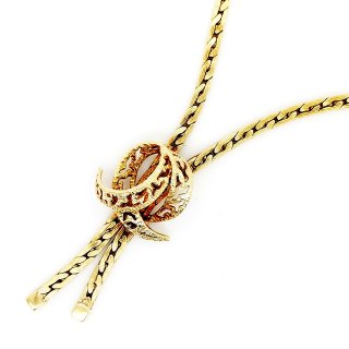 Y-Collier Halskette Knoten 14kt 585 Gelbgold 40cm