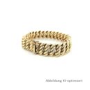 Armband Doppelpanzer echt Gold 585 halbmassiv Länge 19cm
