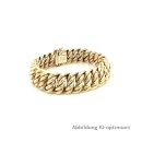 Armband Doppelpanzer echt Gold 585 halbmassiv Länge 19cm