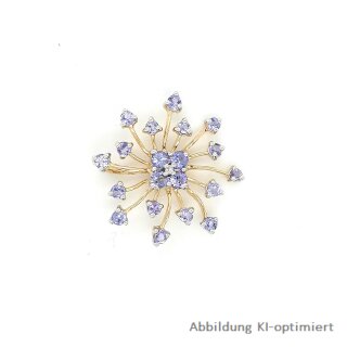 Anhänger f.Kette Blume 585 Gold 14kt mit Tansanit