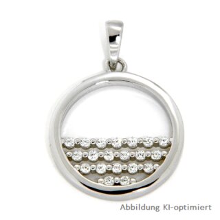 SILVERGLAM Anhänger f.Kette mit Zirkonia 925 Silber poliert rhodiniert