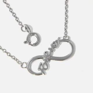 Collier Halskette Infinity Forever 925 Silber poliert 42+3cm - Lovely Hearts