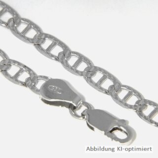 Stegpanzerkette mit Brillantschliff Silber 925 rhodiniert