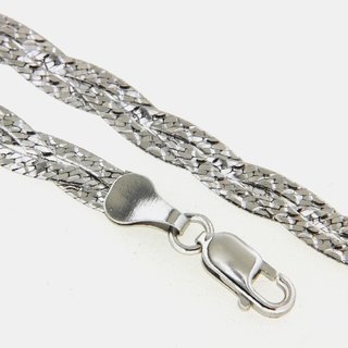 Flechtarmband mit Brillantschliff Silber 925 rhodiniert Länge 19cm