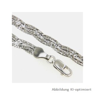 Flechtarmband mit Brillantschliff Silber 925 rhodiniert Länge 19cm