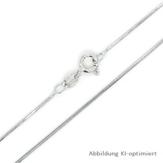 Schlangenkette 4-kant Glanz 925 Silber rhodiniert Länge 42cm