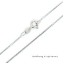 Schlangenkette 4-kant Glanz 925 Silber rhodiniert...