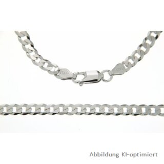 Panzerkette 925 Silber 4mm breit Glanz mit angeschrägten Kanten Länge 50cm