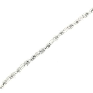 Silberarmband Infinity echt Silber 925 matt/Glanz, Länge 19cm