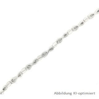 Silberarmband Infinity echt Silber 925 matt/Glanz, Länge 19cm
