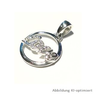 Lovely Hearts Anhänger "Love" rund Siber 925 rhodiniert