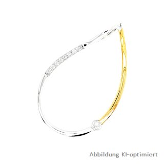Anhänger zweifarbig gelb/weiß mit Zirkonia Gold 333
