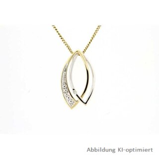 Anhänger bicolor gelb/weiß aus Gold 585 mit Brillant - BRILLANTIS