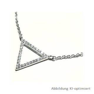 SILVERGLAM Collier Halskette "Dreieck" Silber mit Zirkonia Länge 42+4cm
