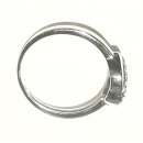 Ring Silberring mit blattförmigem Oberteil Silber 925 Zirkonia Ringweite 60