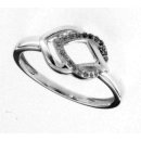 Ring Silberring mit blattförmigem Oberteil Silber 925 Zirkonia Ringweite 60