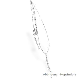 Y-Collier Silber mit Kugeln und Swarovski Perle 42+5cm