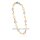 Collier Edelstahl zweifarbig gelb/weiß matt Länge 49cm