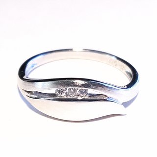 Ring Silber 925 Glanz/Mattierung mit Zirkonia Ringweite 52