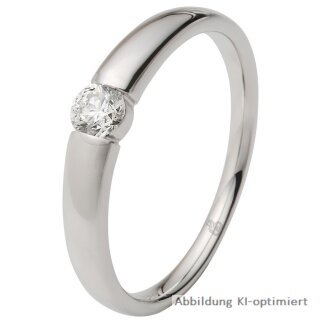 Solitärring Verlobungsring Antragsring Weißgold mit Brillant 0,210ct. in Spannringoptik