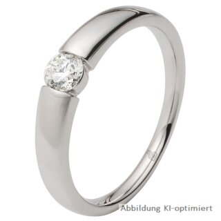 Solitärring Verlobungsring Antragsring Weißgold mit Brillant 0,260ct. in Spannringoptik