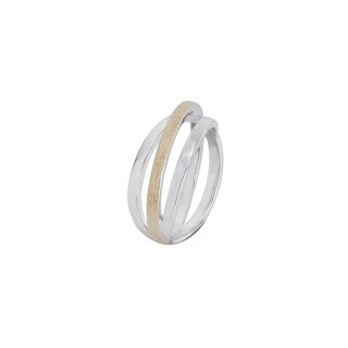 Yo Design Ring bicolor ,mattiert/poliert - Kollektion Subway Gold