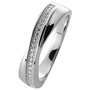 Silverglam Damenring, 925 Sterling-Silber, rhodiniert, Zirkonia Ringweite 52