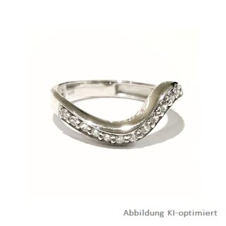 SILVERGLAM Ring Silber 925 mit Zirkonia Ringweite 50