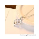 Herzanhänger Silber mit Zirkonia inkl Kette Länge 40+5cm
