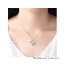 Herzanhänger Silber mit Zirkonia inkl Kette Länge 40+5cm