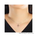 dj - Anhänger Kreuz mit Herz Silber Glanz mit Kette 45cm