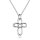 dj - Anhänger Kreuz mit Herz Silber Glanz mit Kette 45cm