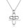 dj - Anhänger Kreuz mit Herz Silber Glanz mit Kette 45cm