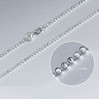 Kugelkette diamantiert Silber Glanz Stärke 0,15cm