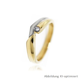 Brillantring Damenring Gold zweifarbig gelb/weiß mit Brillant BRILLANTIS Ringweite 57