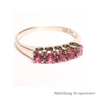 Damenring Vintage Gold 585 mit Zirkonia pink Ringweite 63