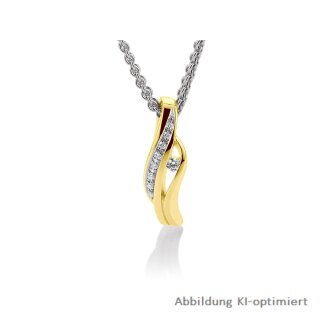 Anhänger zweifarbig gelb/weiß Glanz filigran mit Zirkonia