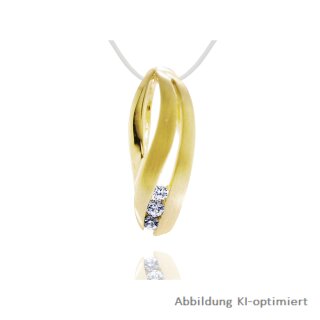 Anhänger mit 3 Zirkonia 9kt Gold 375 mattiert/Glanz