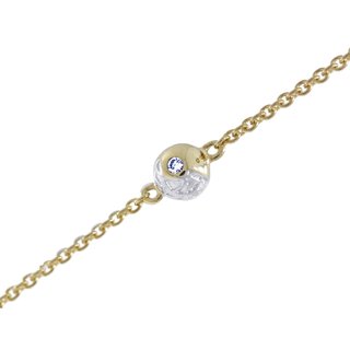 BRILLANTIS - Goldenes Armband mit Kugel zweifarbig gelb/weiß und Brillant 17,5+2cm