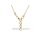 BRILLANTIS - Goldenes Collier Halskette mit Kugel zweifarbig gelb/weiß und Brillant 43+2cm